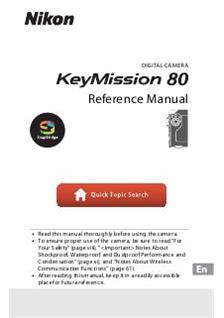 Nikon Keymission 80 manual. Camera Instructions.